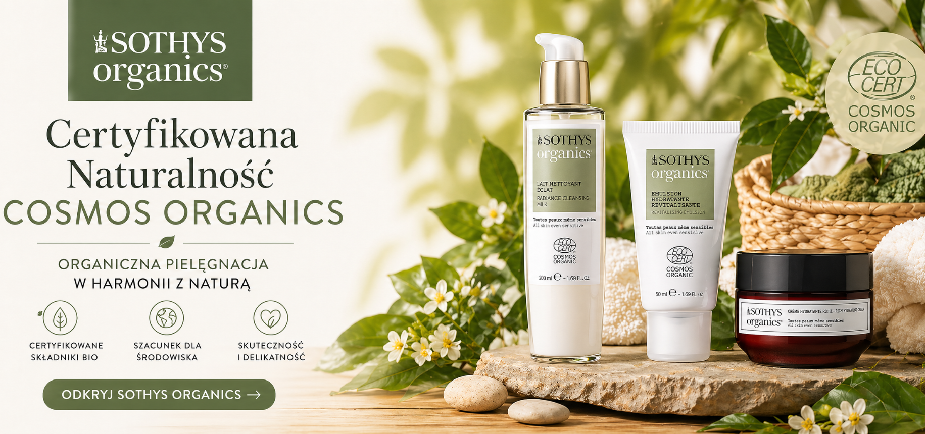 Sothys Organics – certyfikowane kosmetyki naturalne COSMOS ORGANIC do pielęgnacji twarzy